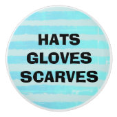 ハットズグローブスカーブアイスブルーウォーターストライプカラー セラミックノブ (正面)