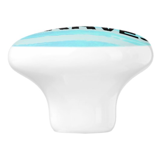 ハットズグローブスカーブアイスブルーウォーターストライプカラー セラミックノブ (側面)