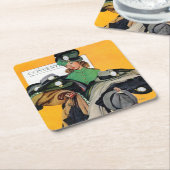 ハットチェックガール スクエアペーパーコースター (アングル)