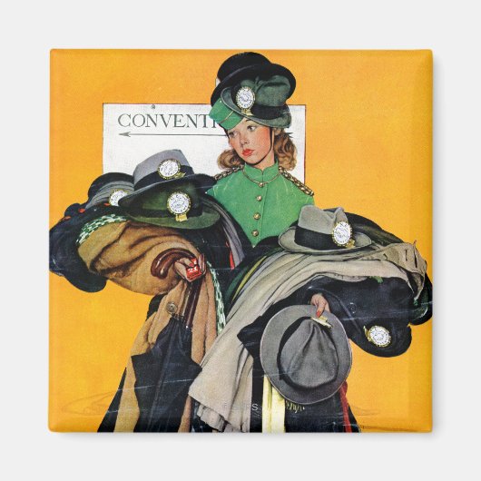 ハットチェックガール マグネット (正面)