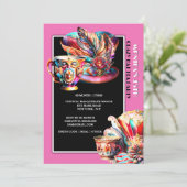 ハットティーパーティーフェスティバル仮装フェザーピンク 招待状 (スタンド正面)