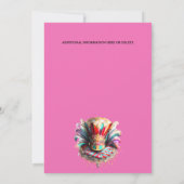 ハットティーパーティーフェスティバル仮装フェザーピンク 招待状 (裏面)