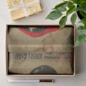 ハットデカフランスのップ付きEphemeraはがき女性 薄葉紙 (ギフト)