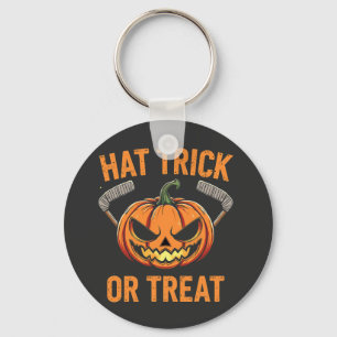 ハットトリックまたはハロウィン不気味アイスホッケー キーホルダー
