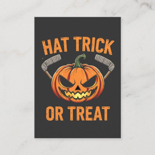 ハットトリックまたはハロウィン不気味アイスホッケー 名刺 (正面)