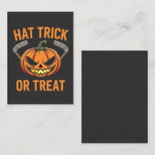 ハットトリックまたはハロウィン不気味アイスホッケー 名刺 (正面/裏面)
