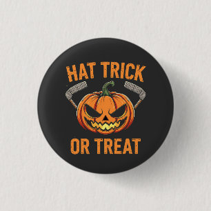 ハットトリックまたはハロウィン不気味アイスホッケー 缶バッジ