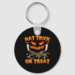 ハットトリックまたは治療おもしろいアイスホッケーハロウィーンコスム キーホルダー