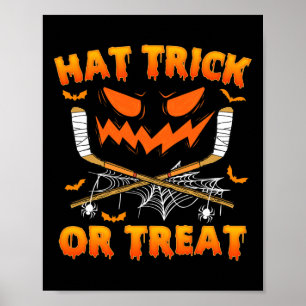 ハットトリックまたは治療おもしろいアイスホッケーハロウィーンコスム ポスター