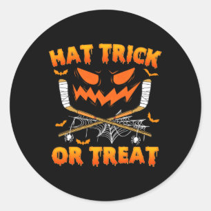 ハットトリックまたは治療おもしろいアイスホッケーハロウィーンコスム ラウンドシール