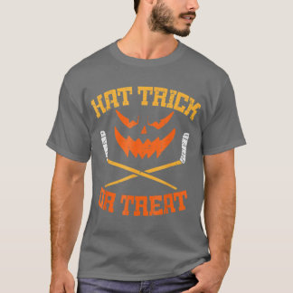 ハットトリックまたは治療アイスホッケーハロウィーンボーイメンズPl Tシャツ