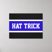 ハットトリックブルー王室の白黒ホッケーストライプ キャンバスプリント (正面)