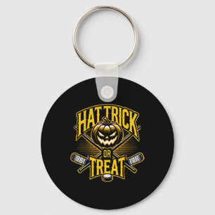 ハットトリック・オア・トリート アイスホッケー ハロウィン 楽しさ キーホルダー