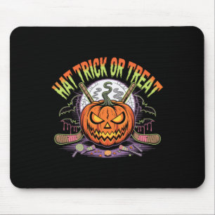 ハットトリック・オア・トリート アイスホッケー ハロウィン 楽しみ _1 マウスパッド