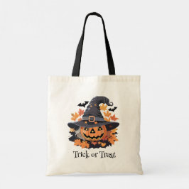 ハットハロウィンの魔女ジャック・オ・ランタン トートバッグ