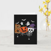 ハットハロウィン付きブクルーシースカルカボチャ幽霊 カード (黄色い花)