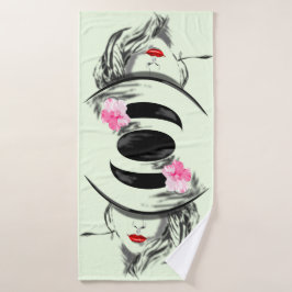 ハットバスタオル付き女性 – カスタム色 バスタオル