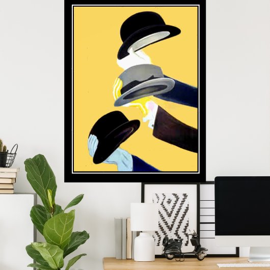 ハットフランスのアールデコヴィンテージのポスターフランスの ポスター (ホームオフィス)