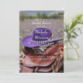 ハットブライダルシャワー付きフェンスのサドル 招待状 (スタンド正面)