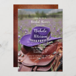 ハットブライダルシャワー付きフェンスのサドル 招待状