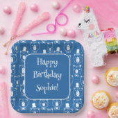 ハットブルーが可愛いキッズ紳士 ペーパープレート (パーティー)