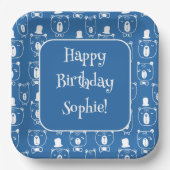 ハットブルーが可愛いキッズ紳士 ペーパープレート (正面)