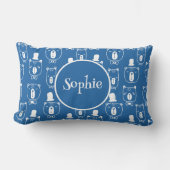 ハットブルーが可愛いキッズ紳士 ランバークッション (正面)