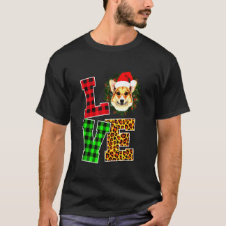 ハットプレイドクリスマスコルギ Tシャツ