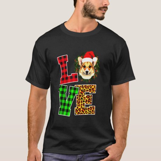 ハットプレイドクリスマスコルギ Tシャツ (正面)