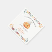 ハットベイビーシャワーの水色の漫画カボチャ スタンダードカクテルナプキン (角)