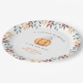 ハットベイビーシャワーの水色の漫画カボチャ ペーパープレート (アングル)