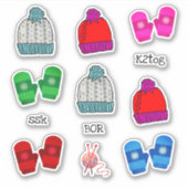 ハットミトン編み物型スクラップブックシール シール (正面)