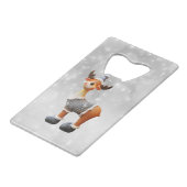 ハットメリーボトルオープナーを着たクライストムース クレジットカード栓抜き (正面アングル)