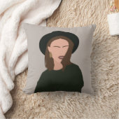 ハットモダンのミニマル抽象芸術ガール クッション (ブランケット)