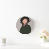 ハットモダンのミニマル抽象芸術ガール ラウンド壁時計 (ホーム)