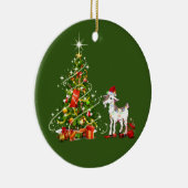 ハットライトクリスマス付きヤギ セラミックオーナメント (右)