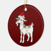 ハットライトクリスマス付きヤギ セラミックオーナメント (左)