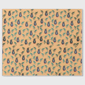 ハットラッピング付きクリスマスペンギン紙 ラッピングペーパー (フラット)