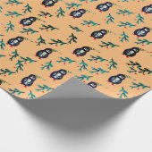 ハットラッピング付きクリスマスペンギン紙 ラッピングペーパー (角)