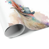 ハットラッピング紙の可愛らしい水彩鳥 ラッピングペーパー (ロールコーナー)