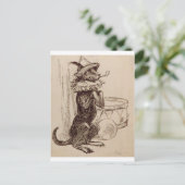 ハットラフとパイプを口に入れた物乞い犬 ポストカード (スタンド正面)