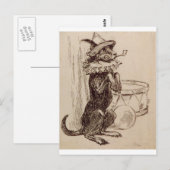 ハットラフとパイプを口に入れた物乞い犬 ポストカード (正面/裏面)