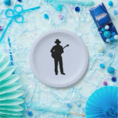 ハット付きギタープレーヤー ペーパープレート (パーティー)