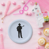 ハット付きギタープレーヤー ペーパープレート (パーティー)