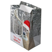 ハット付きクリスマスバックディアー抱き枕 ミディアムペーパーバッグ (正面アングル)
