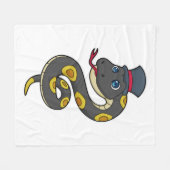 ハット付きヘビ フリースブランケット (正面(横))