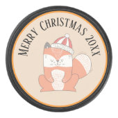 ハット付き可愛いクリスマスキツネ アイスホッケーパック (正面)