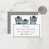 ハット付き可愛い猫サンキューカード ノートカード (正面/裏面インサイチュ)