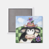 ハット付き牛 – マグネット (正面/裏面)