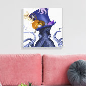 ハット付き航海のタコ キャンバスプリント (インサイチュ (リビング))